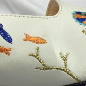 Annie 11M Embroidered Fish Ocean Flats Shoes